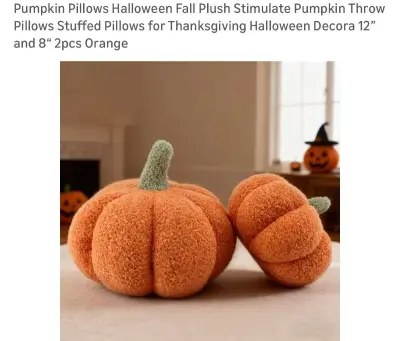 2 pc pumpkin pillows
