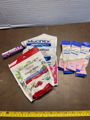 various cough drops , 5ct electrolytes powders