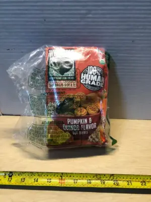 Pumpkin flavor dog treats (opened)