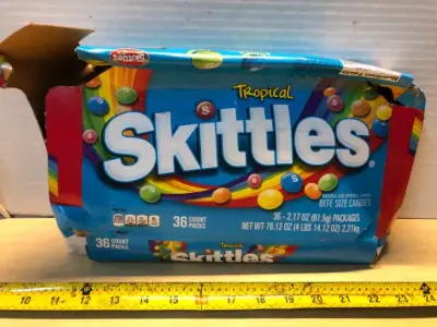 36 packs tropical skittles (opened) exp:03/2027
