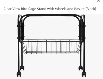 Bird cage stand with wheels