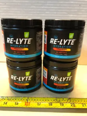 4 tubs 13.40oz each Re-Lyte hydration strawberry lemonade powder exp:07/2030