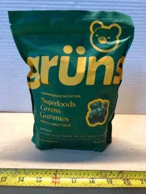 Gruns superfood green gummies 28 daily packets exp:04/2027