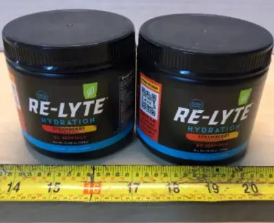 2 tubs Re-Lyte hydration strawberry lemonade dietary supplement exp:07/2030