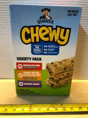 58 bars Quaker chewy variety pack exp:03/07/2026