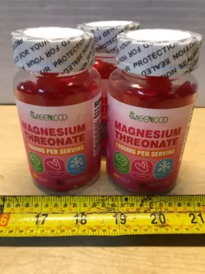 3 bottles 60 gummies each magnesium threonate exp:05/18/2027