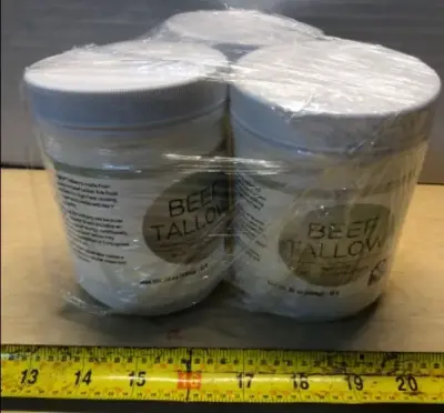 3 tubs 16oz beef tallow exp:09/03/2028