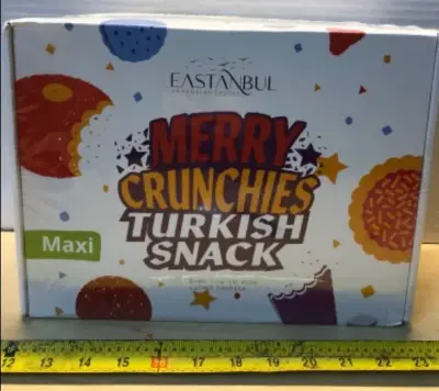 Box of merry crunchies Turkish snack exp:04/15/2026
