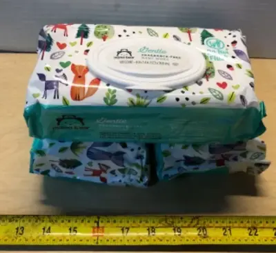 3 packages gentle fragrance free baby wipes 100 each package