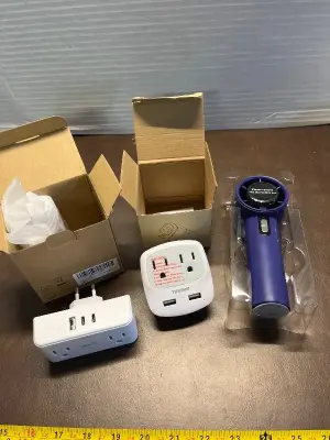 2 pack european power plug , tessan power plug & high speed handheld fan