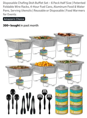 Box of chafing dish kit