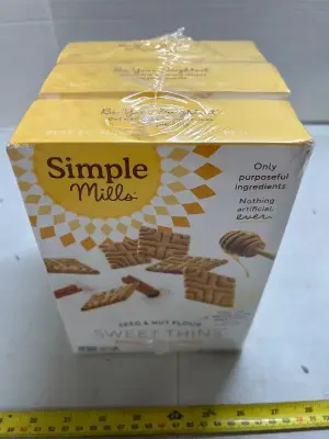 3 boxes of simple mills seed and nut flower, sweet thins, honey cinnamon flavored