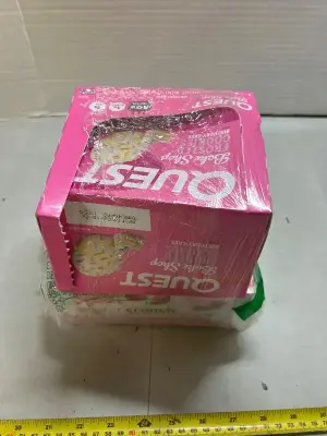 box of power, crunch, protein, energy bars, strawberry cream, flavored box of frosted cookie birthday cake, quest protein, Best Buy, February 2026
