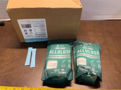 2ct non-gmo allulose zero cal sweetener, lots of the blue sweetener packets