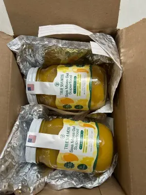 Two count 16 fluid ounce jars of sea moss gel superfood good tell September 2026