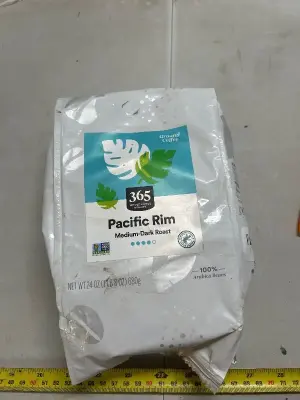 24 ounces of 365 Whole Foods market Pacific rim medium dark roast ground coffee