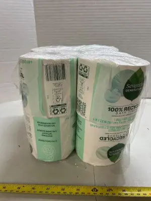 eight rolls of seventh generation 100% recycled bath tissue