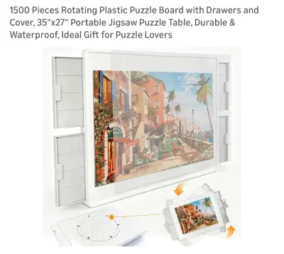 Portable jigsaw puzzle board with cover (similar to one in photo, not exact item just similar)