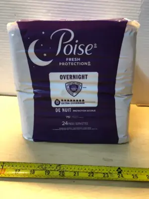 2 packs 24 pads each overnight extra coverage poise pads