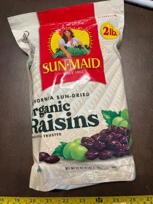organic raisins, 32OZ