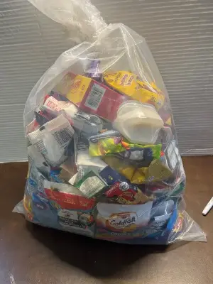 bag of various snacks