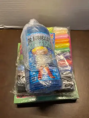 kids bubble bath 33.8 FL OZ , 36 pack of chalk , one jigsaw puzzle