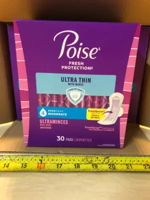 3 boxes poise ultra thin with wings 30 pads per box