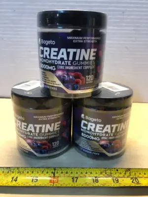 3 tubs creatine 120 gummies each tub exp:08/10/2027