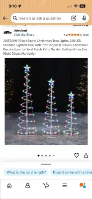 5ft LED spiral Christmas tree light 141 lights