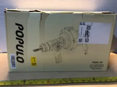 Lightly used hand held electric drain cleaner 23ft self feeding