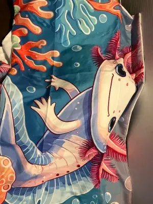 axolotl fitted sheet & 2 pillow cases (unknown size)