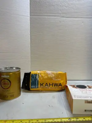 three count various coffees, ground, and whole bean