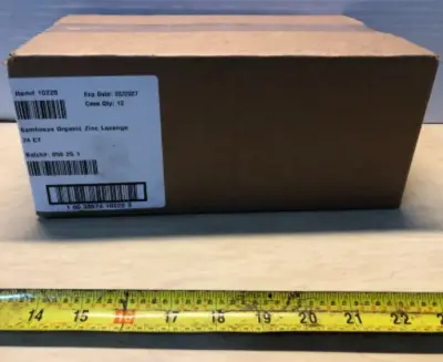 Box of 24 count organic zinc lozenge exp:02/2027