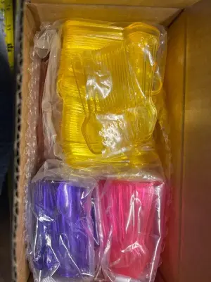 2ct 100pcs mini plastic taste spoons