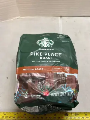 1 28 ounce bag of pike Place roast Starbucks medium roast ground coffee good Intel March 15, 2026