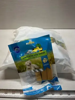 six packs of Himalayan dog chews cheese flavored for dogs 15 pounds and under best before 2028