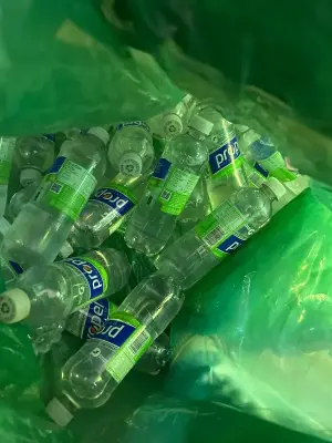 A lot of propel water, strawberry kiwi flavored