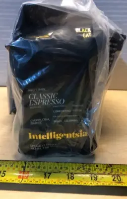 4 bags 12oz black cat classic espresso whole bean coffee cherry,cola,orange