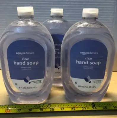 3 bottles 50oz clear hand soap