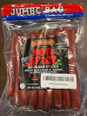 Hot and spicy sausage sticks