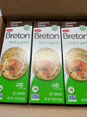 2ct 6packs breton herb & garlic crackers