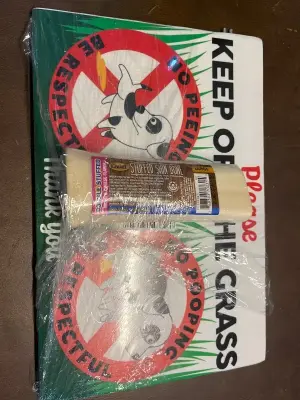 double stuffed dog bone and 2ct outside stake dog signs