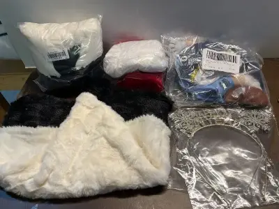 2ct 2pack white fur hat with black ball, red and white Santa hat, police pet costume for cat small, 2ct New Year’s headbands