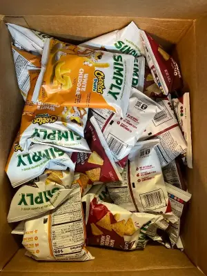 Big box of simply variety chips ( mostly in date)