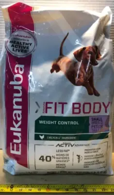 15lb small breed fit body dog food exp:11/2026