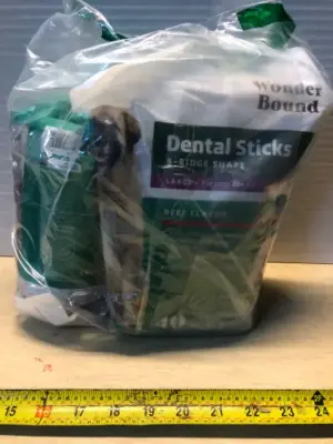 2bags 35oz 40 treats each bag beef flavor dental sticks