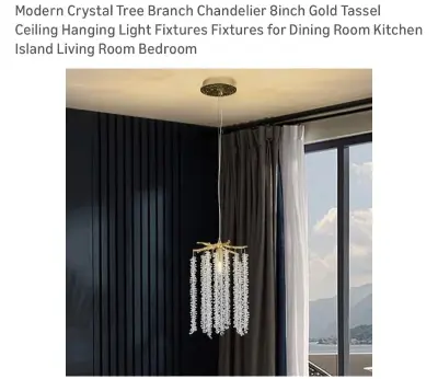 Crystal tree branch chandelier 8inch (similar to image)