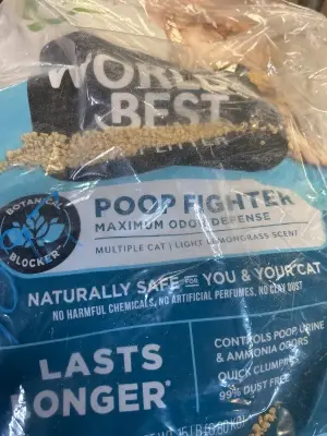 15 pounds of world’s best cat litter, poop fighter, maximum odor defense