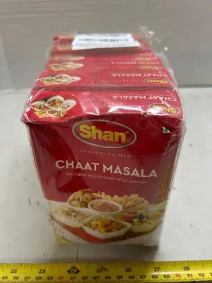 six count boxes of chaat masala seasoning mix for tangy spicy garnish best before May 2027