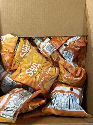2 40 count boxes of harvest cheddar sun chips, January 2026